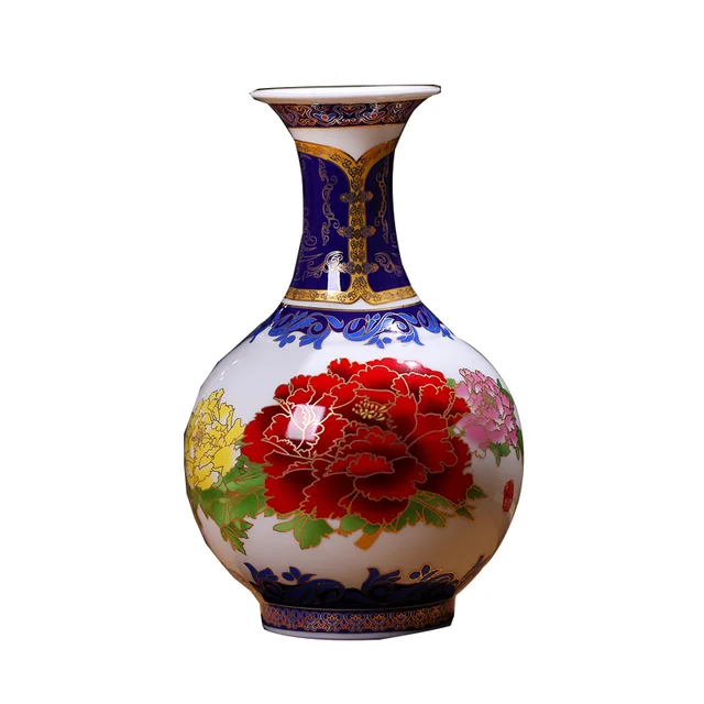 Antique Palace Ceramic Vase Enamel Antique Vase Classical Household Adornment Handicraft Furnishing Articles 1