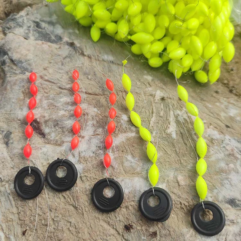 50 set/lot Seven Star Float Bobber Beans S/M/L Size Easy Use Rig Making Floating Beans Red/Yellow Oval Beads Carp Fishing  J447