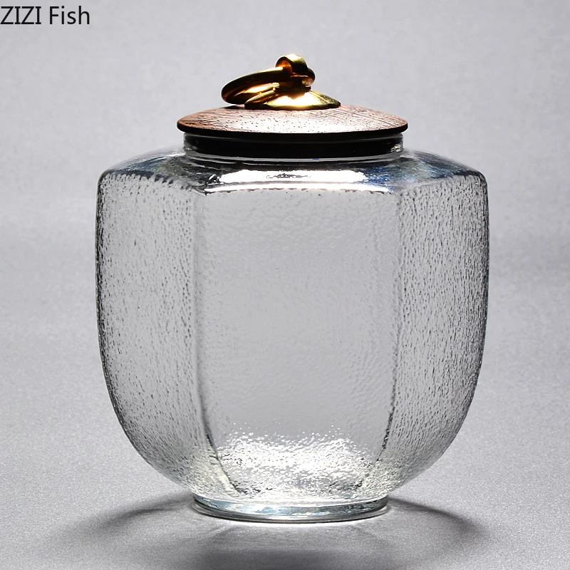 

Japanese Style Kitchen Glass Tea Box Jar Sealed Jar Dust-proof Coffee Beans Candies Cans Teaware Tea Caddies Storage Box