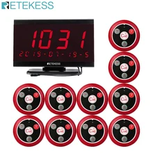 Retekess TD105 999CH Host Receiver+10pcs T117 Call Button Waiter Calling System Restaurant Pager Customer Service pager system for restaurant waiter calling system wireless voice call pager 1 receiver host display 8 call button transmitter