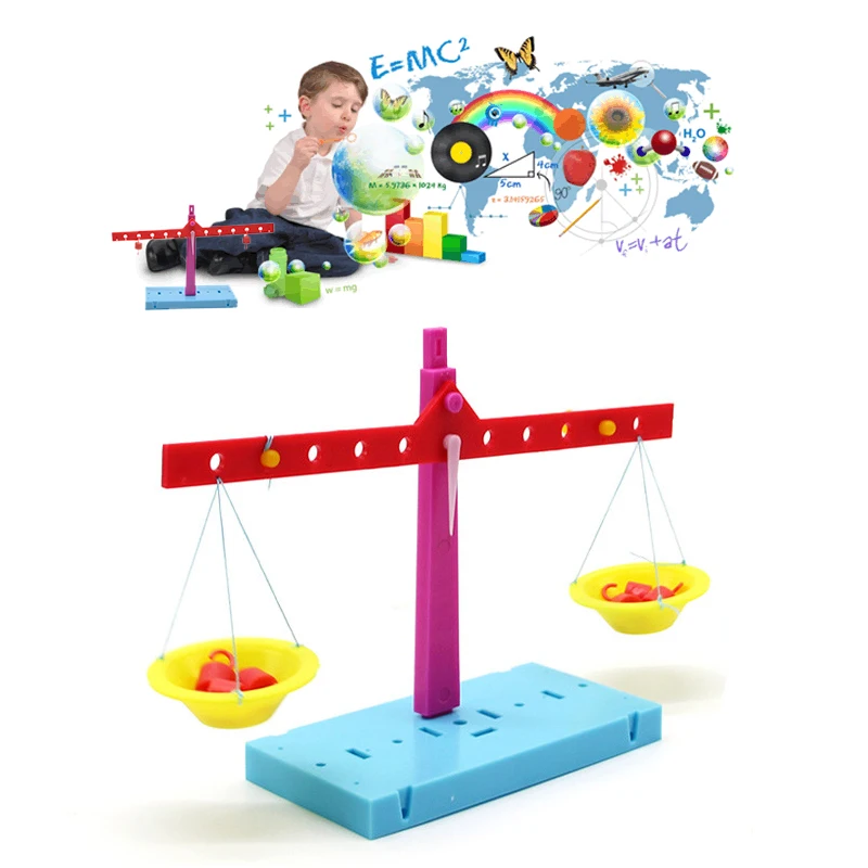 

Wholesale plastic Educational Lever principle balance scale experiments DIY material Physics Teaching for kids Students
