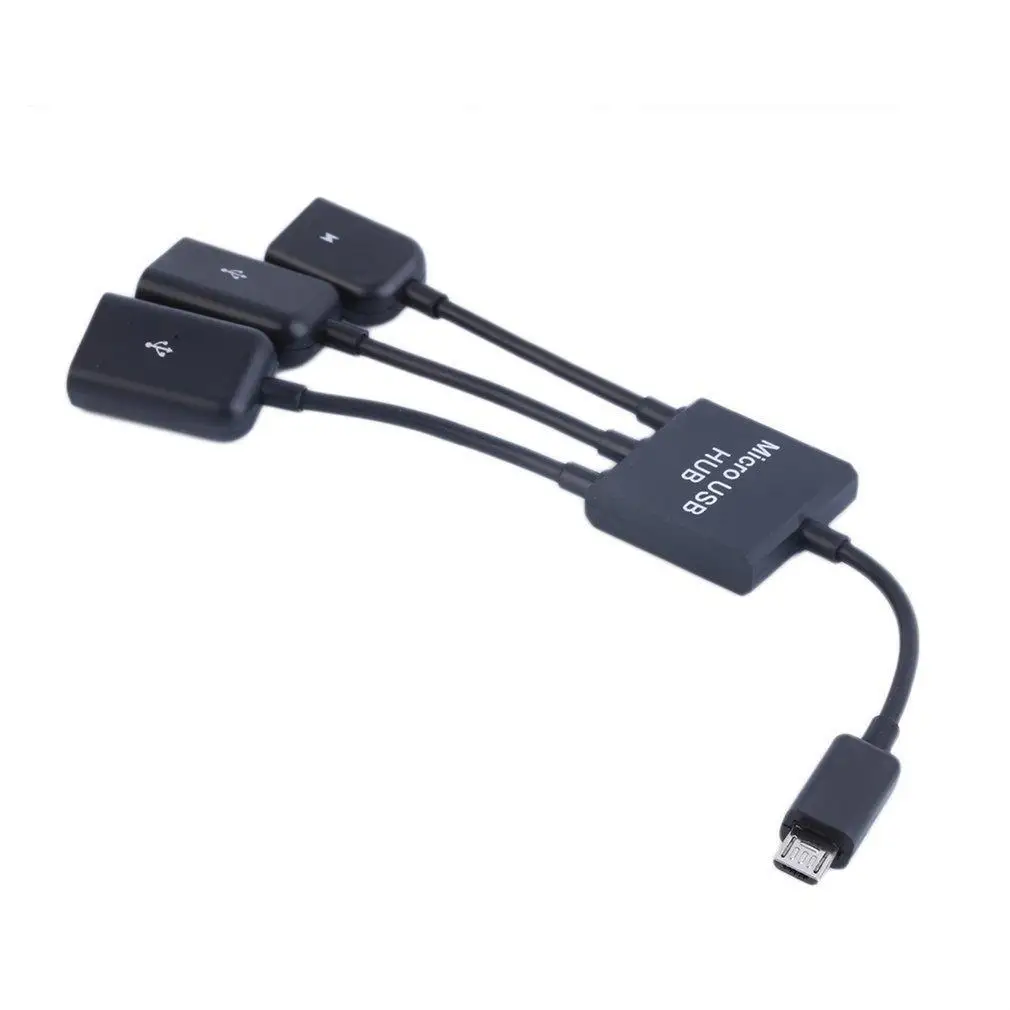 3 в 1 микро usb-хаб папа-мама двойной USB 2,0 адаптер хоста OTG кабель QT