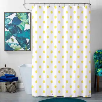 

Shower Curtains Hooks red Polka Dots,Retro Small Yellow Polka Dots on Plain Background Equally Sized Circle Pattern,Yellow