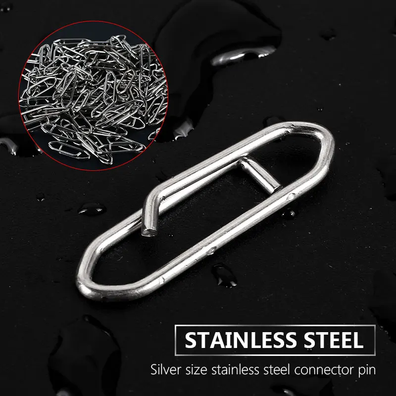 

Fishing Connector Bait Carp Outdoor Connector Pin Durable 100Pcs/Set Stainless Steel Silver Fishing Ring