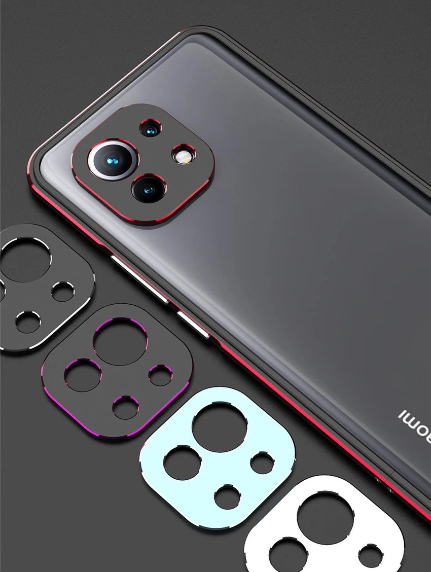 For Xiaomi Mi 11/ Mi 11 Pro / Mi 11 Ultra Aluminum metal bumper Frame Slim Cover Phone Case+ Carmera Protector