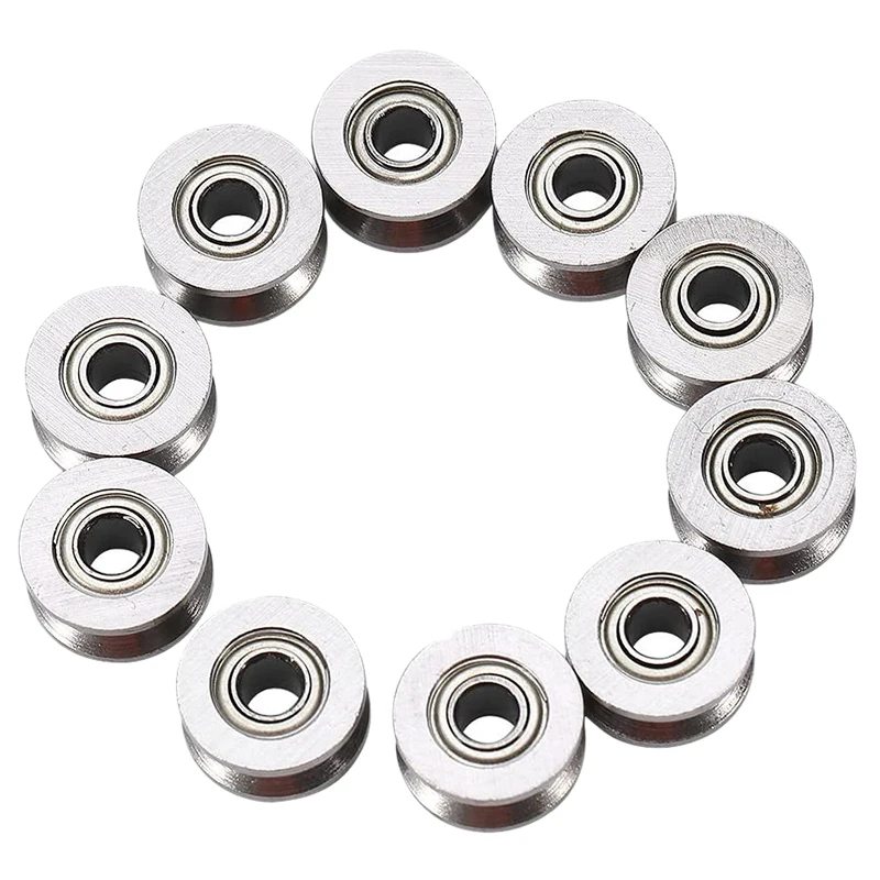 10Pcs U Groove Bearing U624ZZ Carbon Steel Durable V Ball Pulley For Rail Track Linear Motion Systems | Обустройство дома