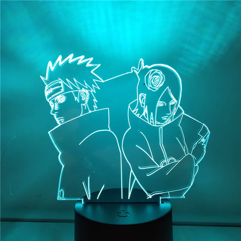 Naruto Figurine Konan Pain 3d Anime Night Light 7 Colors Change LED 3D Illusion Table Lamp Children Nightlamp Kids Gifts Toys