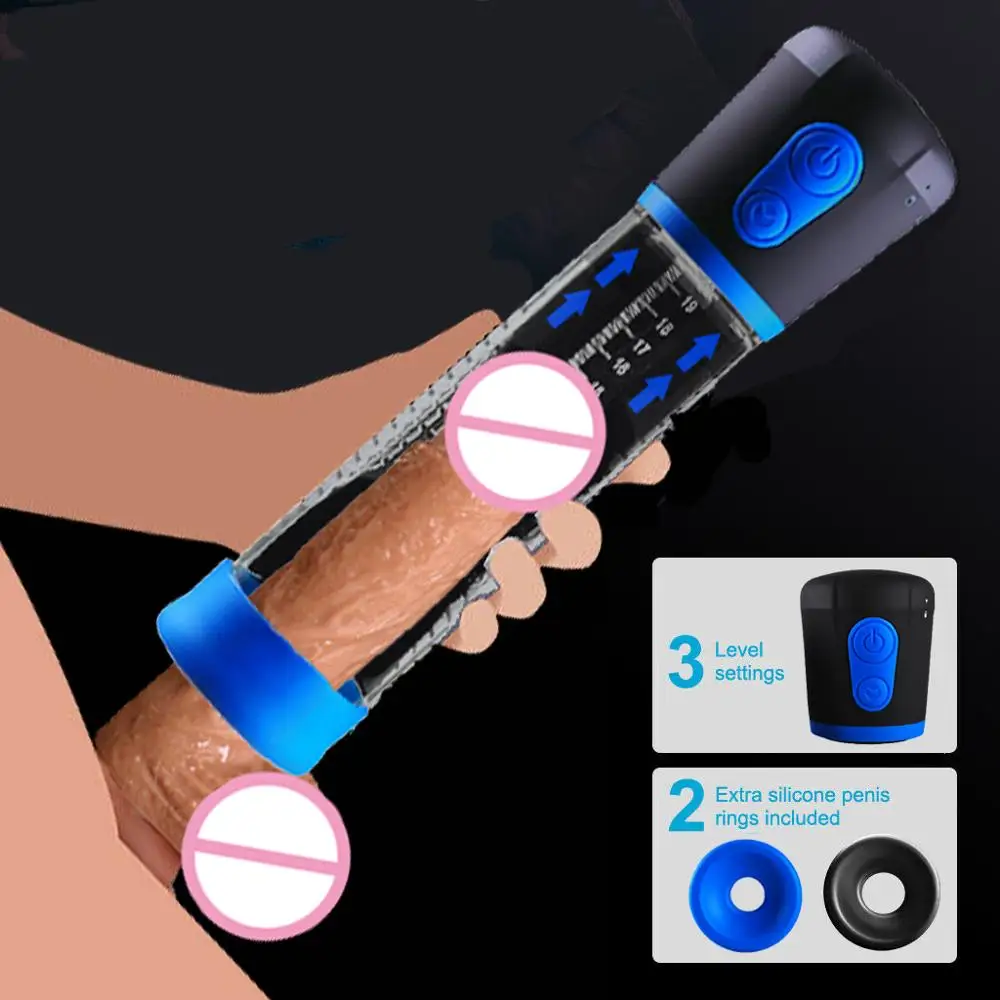 Sex Toys for Men Electric Penis Pump Male Masturbator Extender Penile Vacuum Enlargement Enhancer Massager Ring | Красота и здоровье