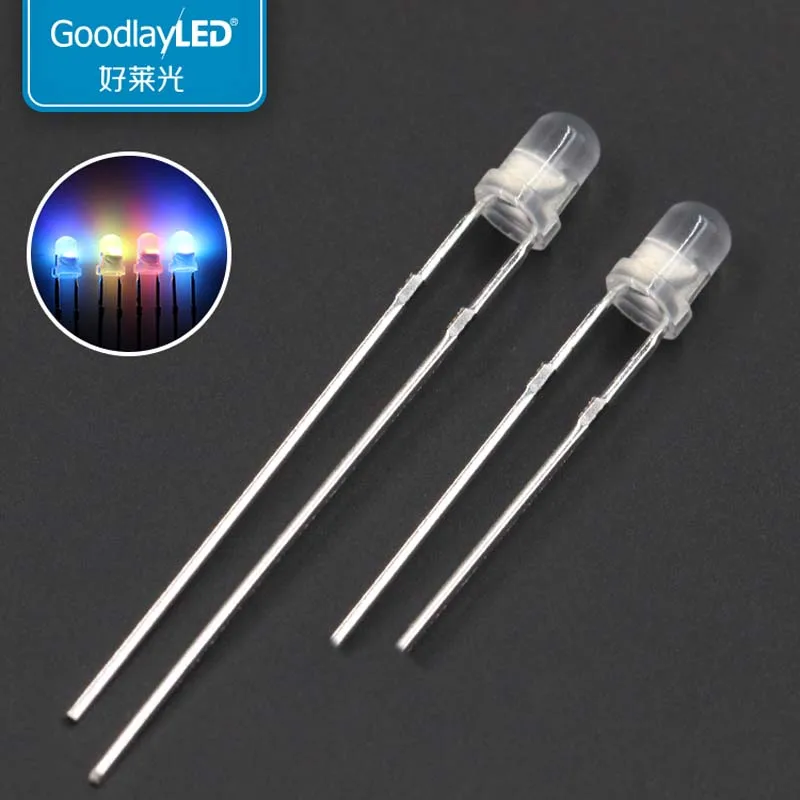 1000 шт 3 мм круглый fogge RGB семь цветов Быстрая и медленная вспышка самовспышка