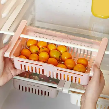 

Shelves For The Fridge Kitchen Organizer Adjustable Space Saver Refrigerator Drawer Storage Kitchen Pull-out Organiser Rack R9I3
