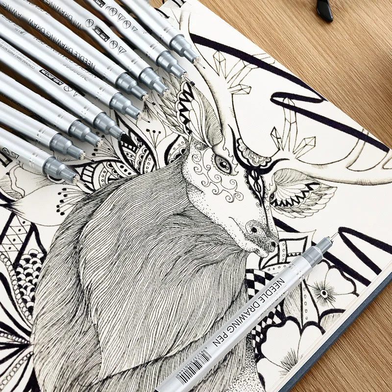 10 шт. водонепроницаемый ручной Дизайн Эскиз игла ручка ручной dawing liner fineliner мультфильм ручка подписи