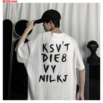 

Dropshipping Men 2020 Hip Hop Tshirts Tops Mens Summer Streetwear Causal Tees Male Letter Printed O-Neck Oversizes T-shirts 5XL