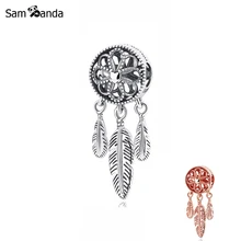Бусины из стерлингового серебра 925 Шарм духовный Ловец снов амулеты перо подходят Пандора браслеты для женщин DIY ювелирные изделия