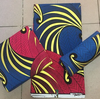 

African Wax Prints Fabric Print Rapper Batik Ghana Wax With Golden Patchwork Sewing Fabric 100%cotton Luxurious Design