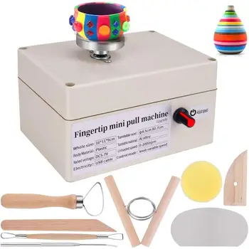 

USB Pottery Machine with Pottery Shaping Tools, 2000 RPM Pottery Wheel Mini Clay Making Pottery Machine Ceramic DIY Craft