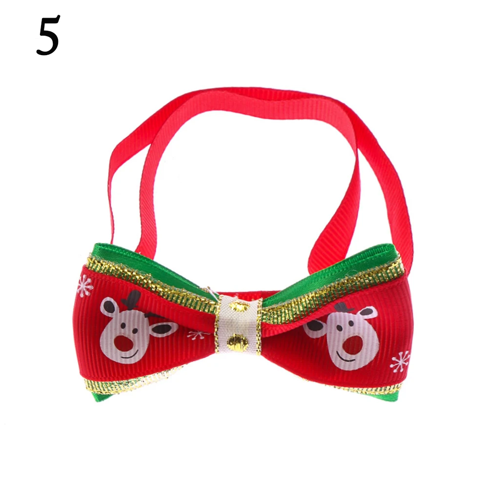 1PC Pet Cat Dog Collar Bow Tie Merry Christmas Adjustable Neck Strap Cat Dog Grooming Accessories Pet Product Xmas Supplies - Цвет: 5