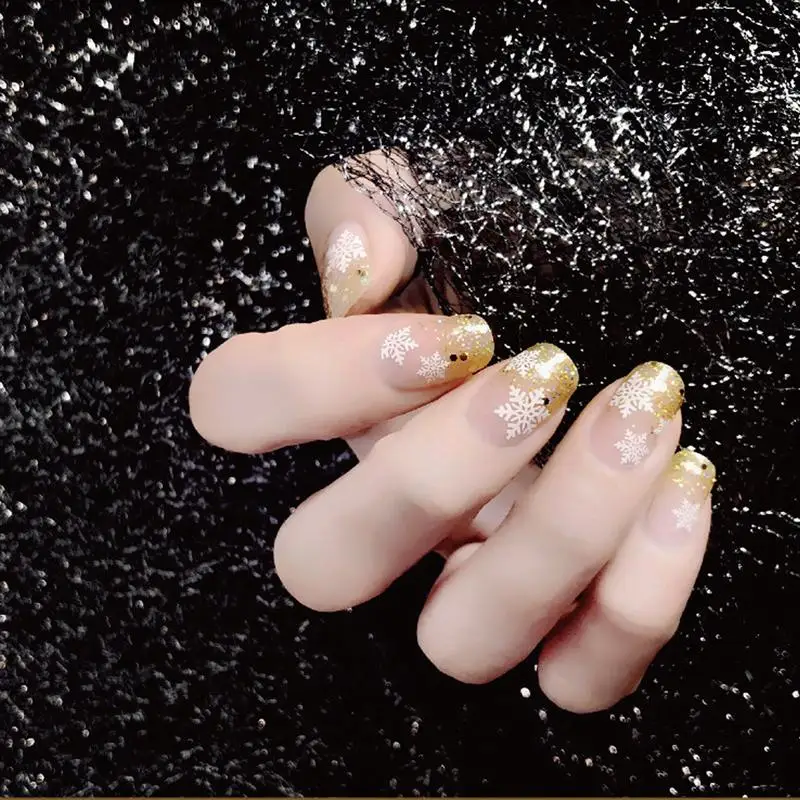 

12pcs Removable Nail Sticker Christmas Artistic Nail Art Snowflake Sticker Nails Decals Nail Stickers For Girls Women Ladies
