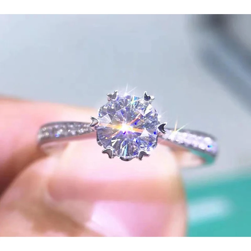 Роскошное 925 пробы Серебряное кольцо 1ct 2ct 3ct лабораторное бриллиантовое