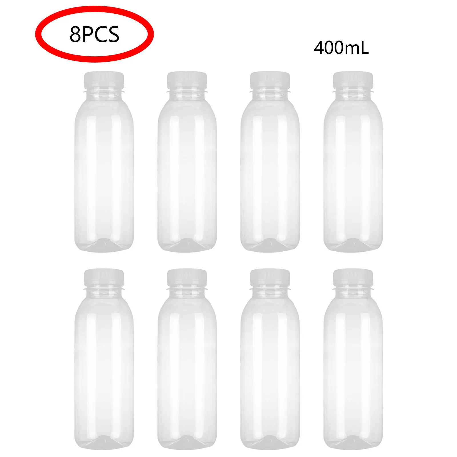 300/350/400ml Transparent PET Beverage Bottles Plastic Empty Soft Drink Storage Containers Bottle Jars with Lids for Juice Milk | Дом и сад
