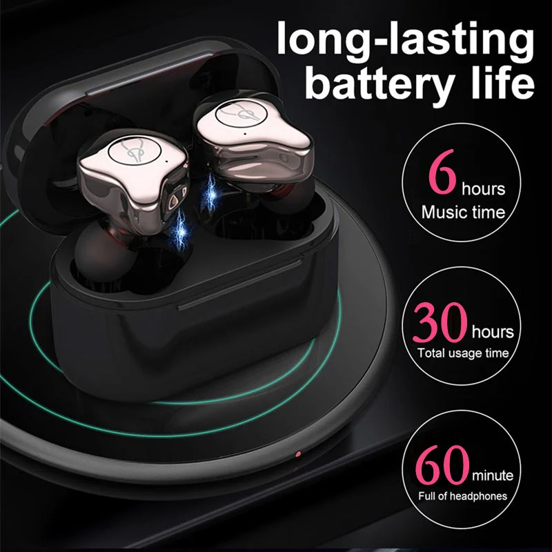 Беспроводная bluetooth-гарнитура Sabbat E12 ultra TWS, Спортивная Высококачественная стереогарнитура, поддерживает беспроводную зарядку
