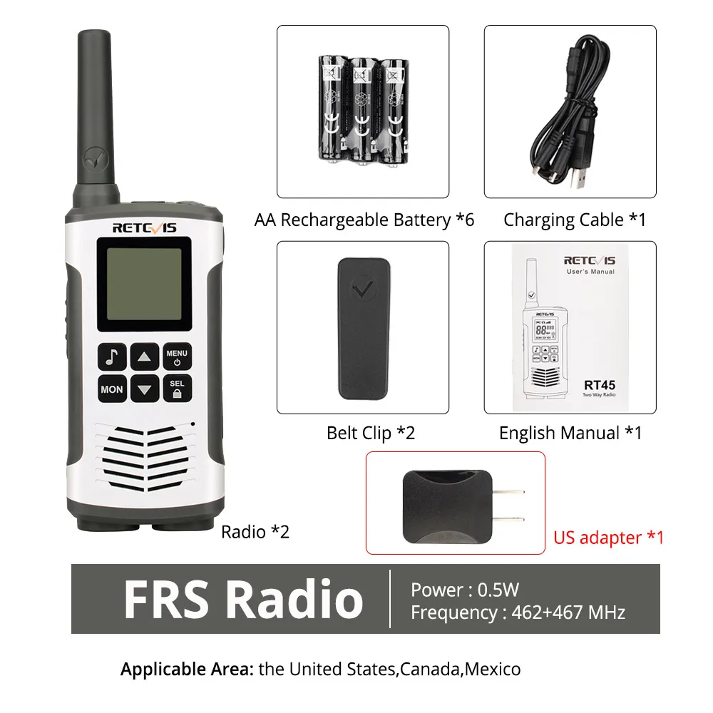 Retevis RT45 PMR радио мини PMR рация 2 шт 0,5 Вт PMR446 PMR 446 FRS двухсторонняя радио Кемпинг/Туризм/путешествия рация - Цвет: FRS Radio