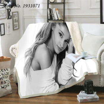 

NEW Ariana Grand 3D Printed Fleece Blanket for Beds Thick Quilt Fashion Bedspread Sherpa Throw Blanket Adults Kids 17