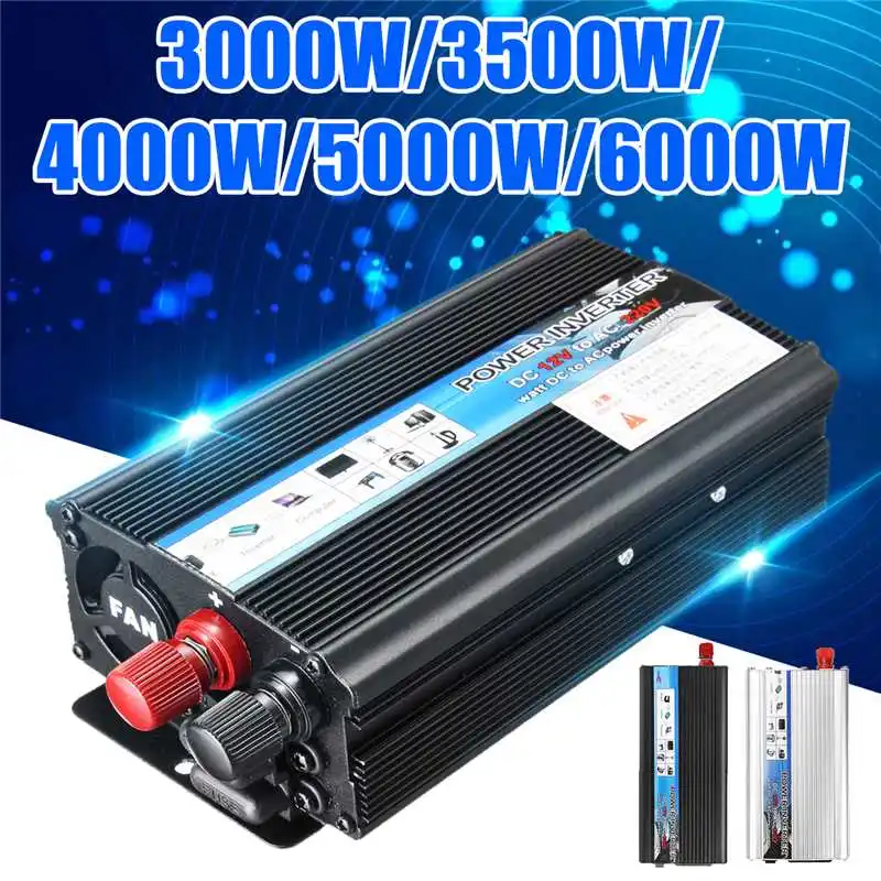 Инвертор 6000/5000/4000/3500/3000W DC12V для AC220V конвертер модифицированный синусоидный инвентор с Мощность инвертор Напряжение трансформатор конвертер