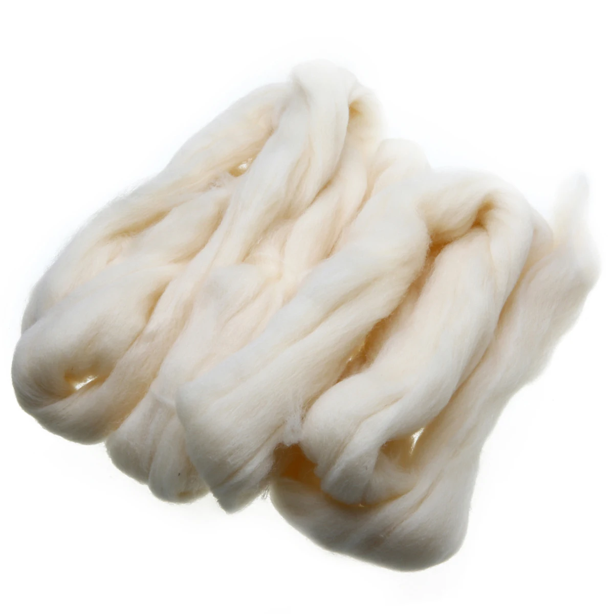 

100g Cream White Needle Felting Wool Fluffy Soft Felting Wool Tops Roving Spinning Weaving Wool Fiber For DIY Sewing Crafts