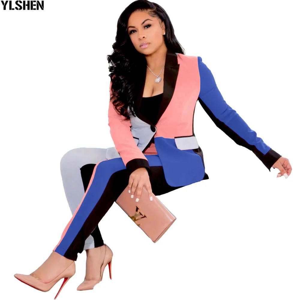 African Women Sets Print Long Sleeve Blazer Jacket Pants Suits Office Lady Elegant 2 Piece Set Business Outfits Africa Clothing 30