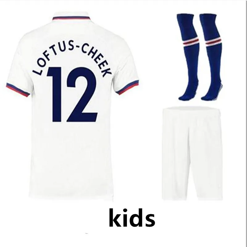 Детский комплект+ носки 19, 20, трикотажные изделия Челси HAZARD KANTE home Out, футбольные футболки PULISIC, HUDSON-ODOI, HIGUAIN, рубашка Челси