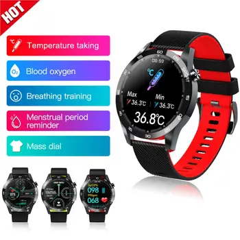 

F22L Smart Watches Blood Oximeter Heart Rate Monitor Body Temperature Breathing Training Function Waterproof Sports Bracelet