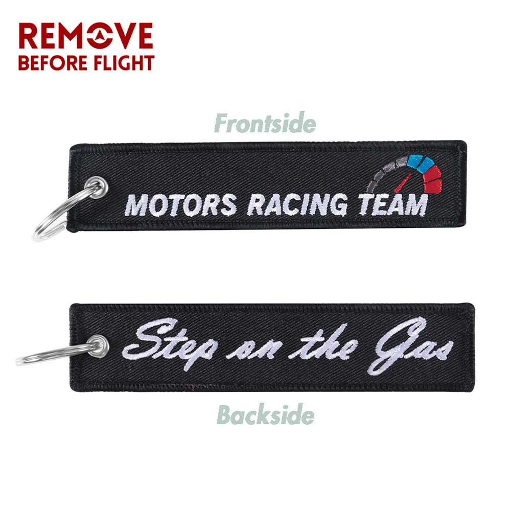 Fashion Auto Keychain Embroidery Tag keychain for motorcycle keys car keyring Aviator Ring Jewelry Customized Keychains llavero - Название цвета: 1 PC