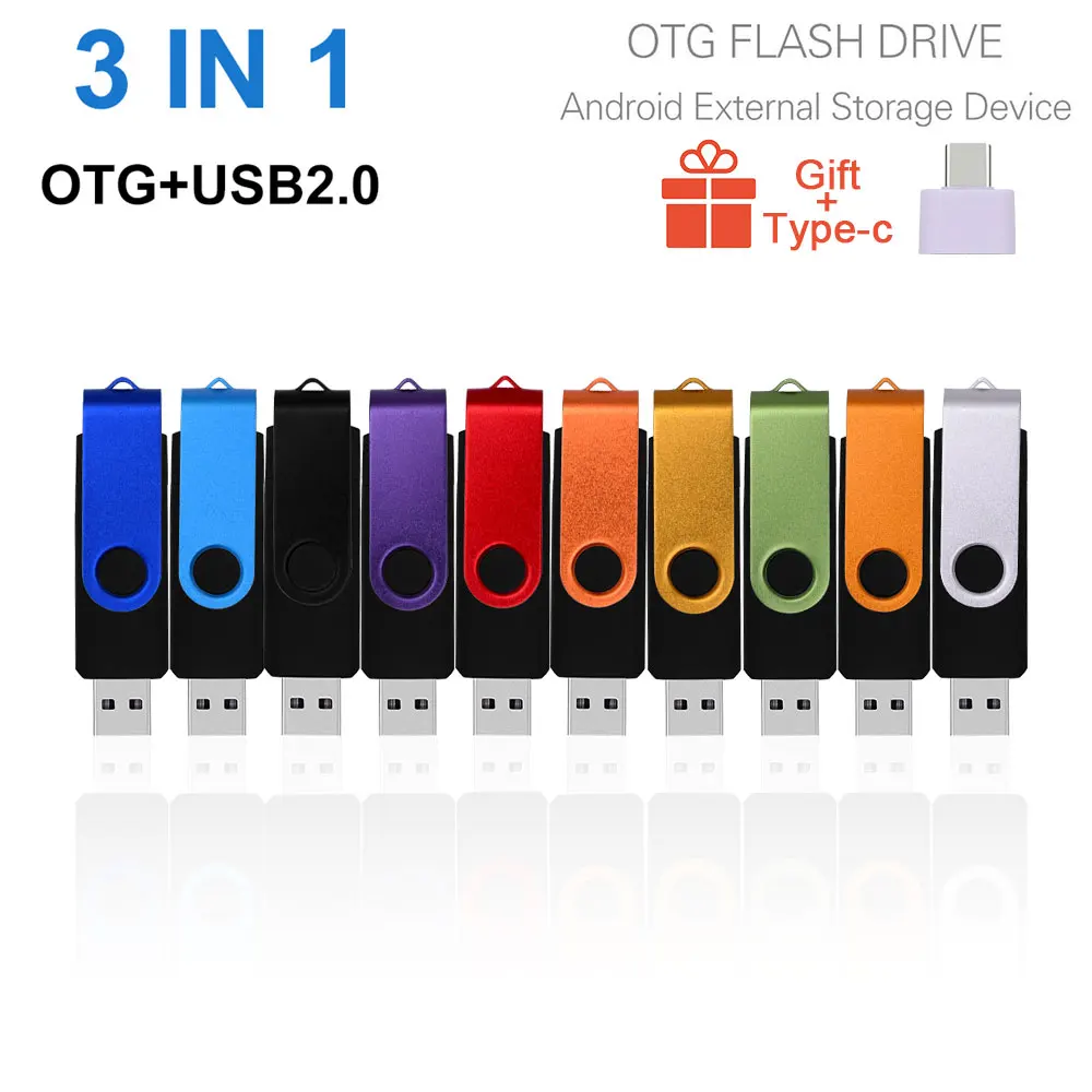 Memoria usb de alta velocidad de Metal unidad usb2.0 OTG 32GB 16GB 8GB 4GB Usb stick Usb Flash Drive 64gb cle usb disco de memoria flash