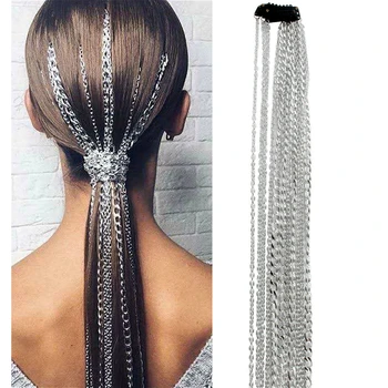 

Fashion Hair Decoration Metal Extend Hair Chain For Women Silver Color Trendy Headband Bridal Hair Jewelry Wedding Accessories