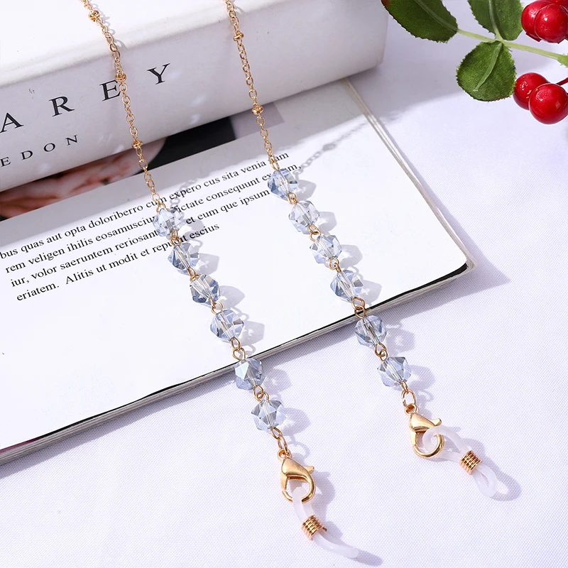Bohemian Crystal Beaded Glasses Chains Lanyard Face Mask Chain Holder Eyeglass Rope Sunglasses Cord Neck Strap Gift for Women glasses straps,glasses chain,glasses retainer