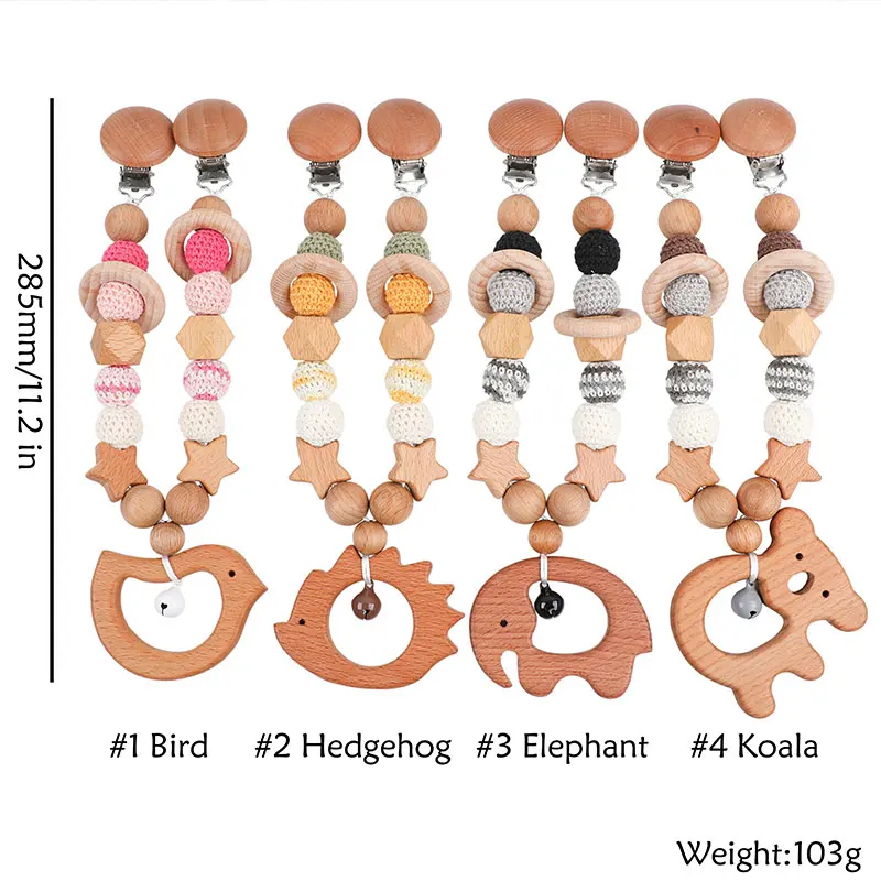 Деревянный Прорезыватель для зубов, детский Прорезыватель для игры в тренажерный зал, бусины из бука, деревянная подвеска, грызун, фиксатор, Прорезыватель для зубов, маленький стержень, сделай сам для детской коляски, игрушка