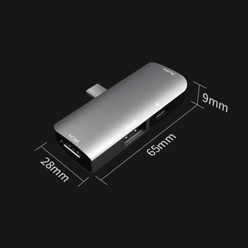

4-In-1 Type-C Adapter with Adjustable Volume 3.5mm Headphone PD Charging 4K HDMI Charger for 2018 iPad Pro Accessories