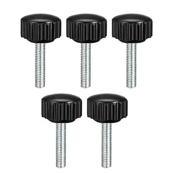 

M4 x 20mm Male Thread Knurled Clamping Knobs Grip Thumb Screw on Type 5 Pcs