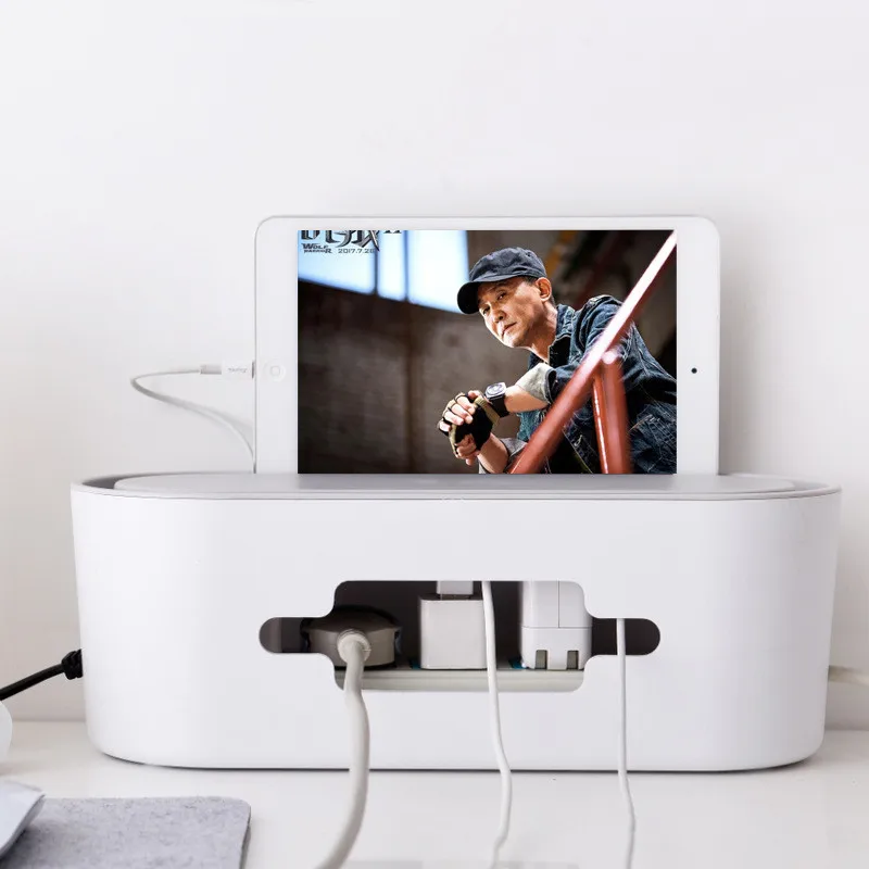 

Cable Storage Box Power Strip Wire Case Anti Dust Charger Socket Organizer Desktop Network Line Dustproof Household Avant-Garde