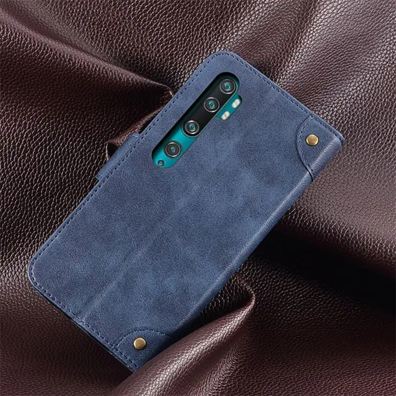 Чехол для Xiaomi Mi Note10 кожаный чехол Магнитный противоударный книжка телефона на pro