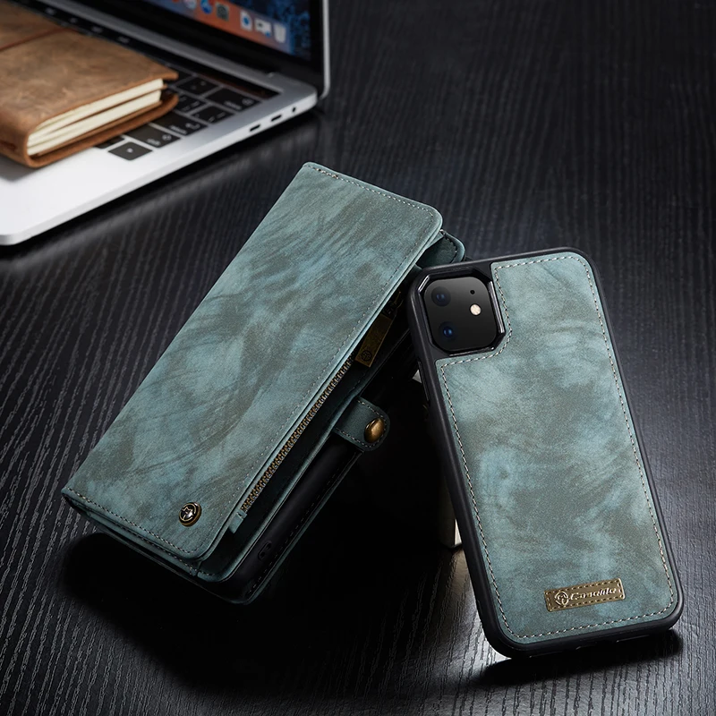Для Iphone 11 Pro X XS XR ретро многофункциональный съемный магнитный кошелек чехол из натуральной кожи для Iphone11 Pro Max 6S 7 8 Plus