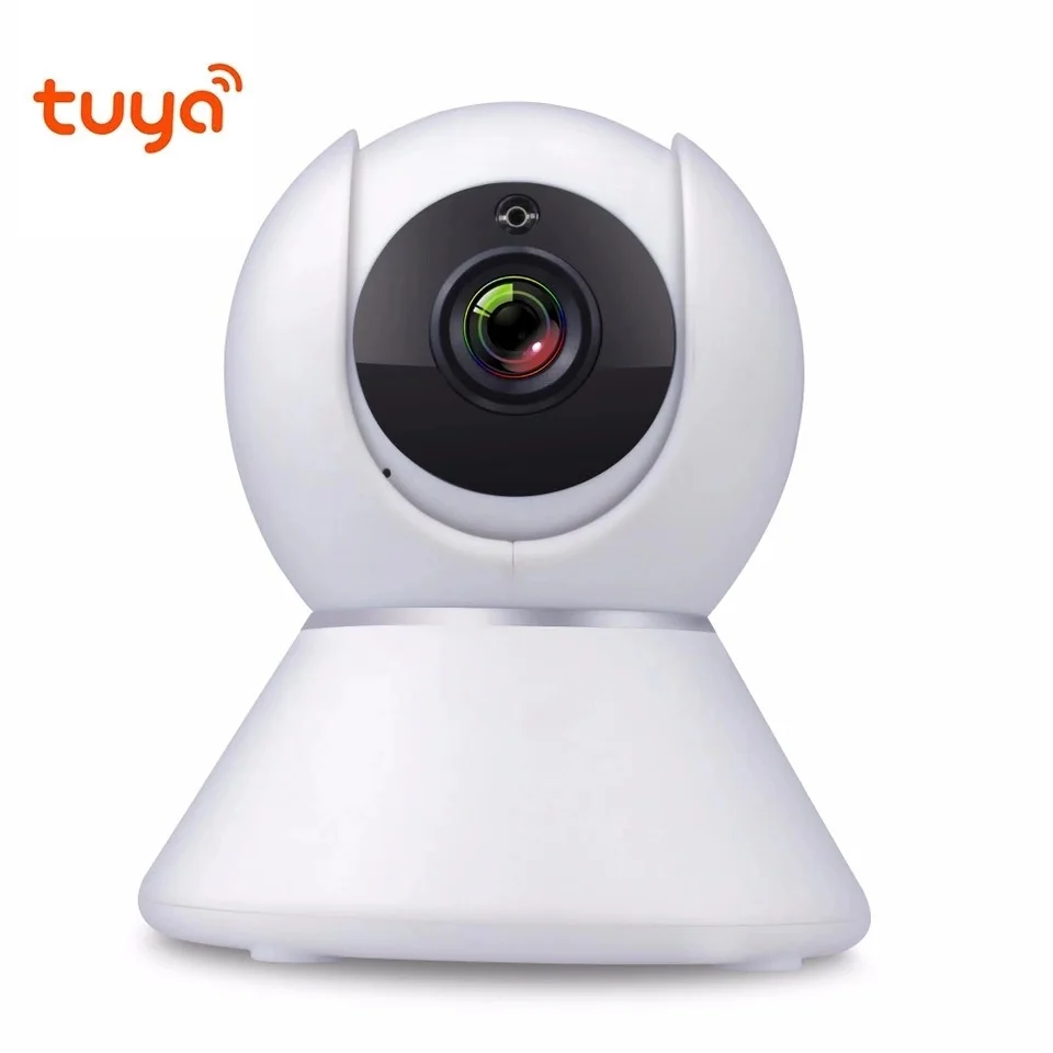Детский Монитор 1080P Tuya приложение умный дом 360 градусов IP камера наблюдения для безопасности с датчиком движения, совместимым с Умной жизнью Alexa - Название цвета: White