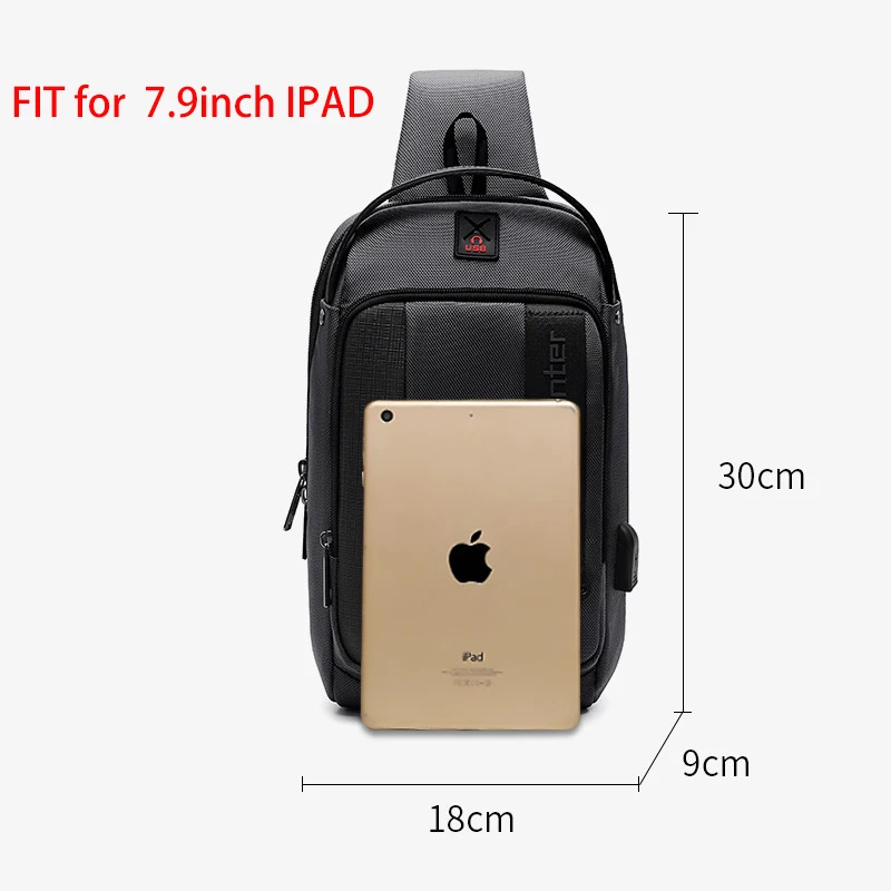 Модная сумка через плечо RFID для 7,9 дюймов Ipad мужская повседневная нагрудный сумка мужской Nanometre водонепроницаемые Наплечные сумки Противоугонная задняя Сумка
