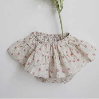 

Cute floral flouncing shorts for girls cotton casual skirts Jumpsuit