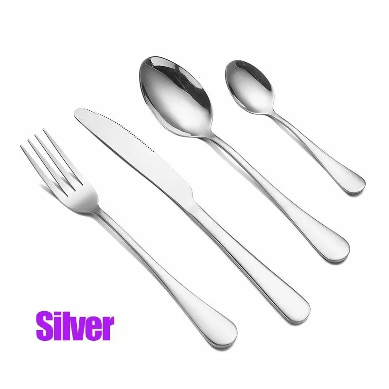 Spklifey Cutlery Stainless Steel Cutlery Fork Spoon Knife Set Tableware Dinnerware Set Knife Fork Spoon Wedding Silverware Set