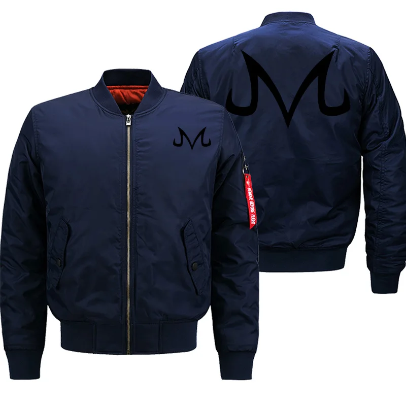 Мужская куртка-бомбер, свободный стиль, 8XL, большой размер, Военный стиль, байкер, уличная куртка, мужские куртки, драконий жемчуг, аниме, хип-хоп, плотные пальто, парка - Цвет: dark blue 1