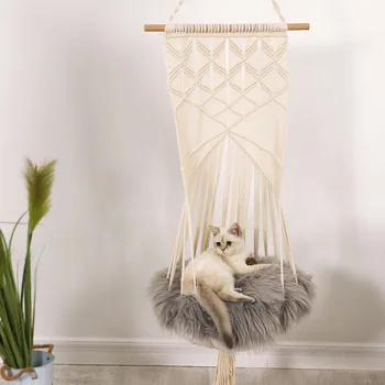 

Behogar Cat Hammock Swing Hanging Bed Chair without Cushion for Kittens Cats Rooms Bedroom Balcony Garden Indoor Outdoor Use