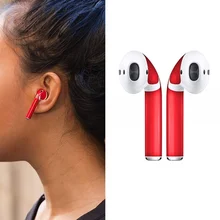 1 пара кожи наклейка протектор для AirPods Skins защитные обертывания пленка кожи наклейка для беспроводных наушников аксессуары 4 цвета