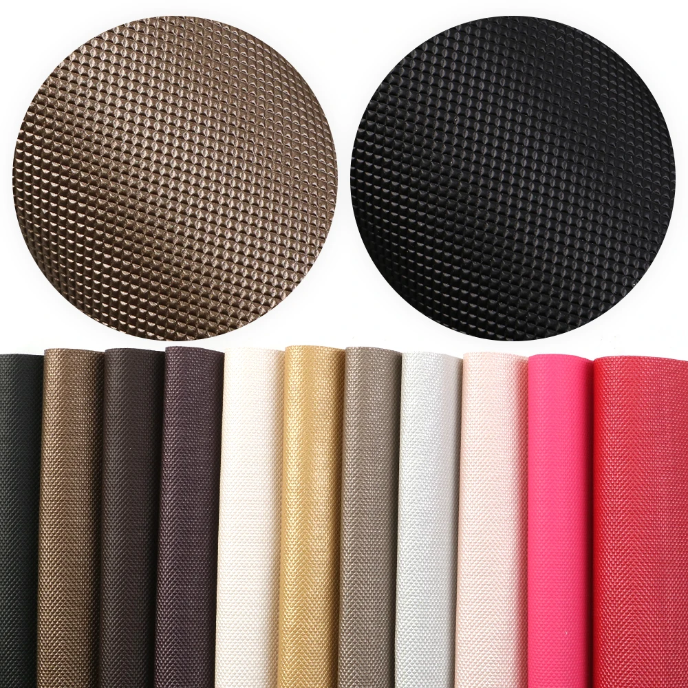 Leather Fabric Solid Bump Texture Plain Colour Small Argyle Synthetic Leather Sheets for DIY Crafts Hair Bows Handbag Home Decoration Vinyl