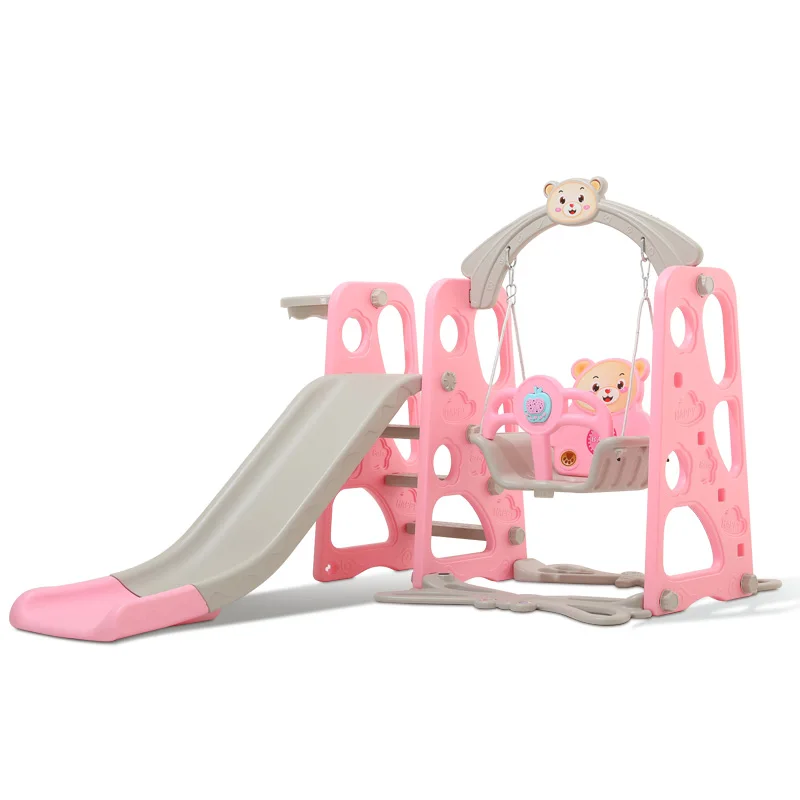 Children's Slide Indoor Multi-functional Slide Basket Swing Combination Small Amusement Park Baby Music Learning Machine Toys